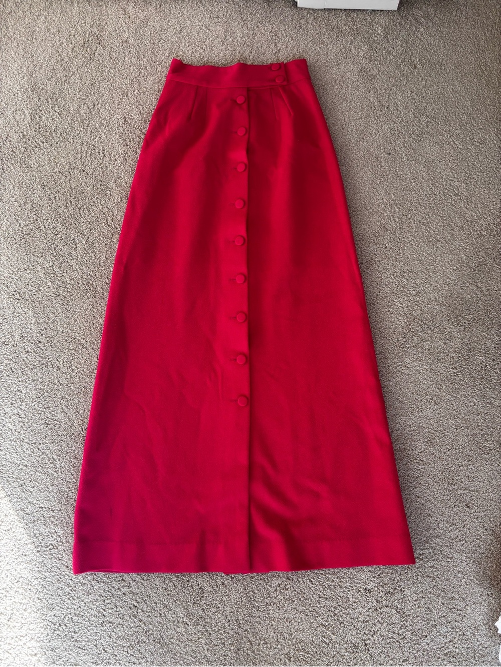 Vintage Hot Pink Button-Front Maxi Skirt